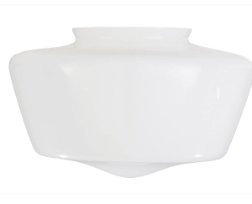 12" Dia. Clear Over Opal Glass Schoolhouse Shade, 6" Fitter (08816i)