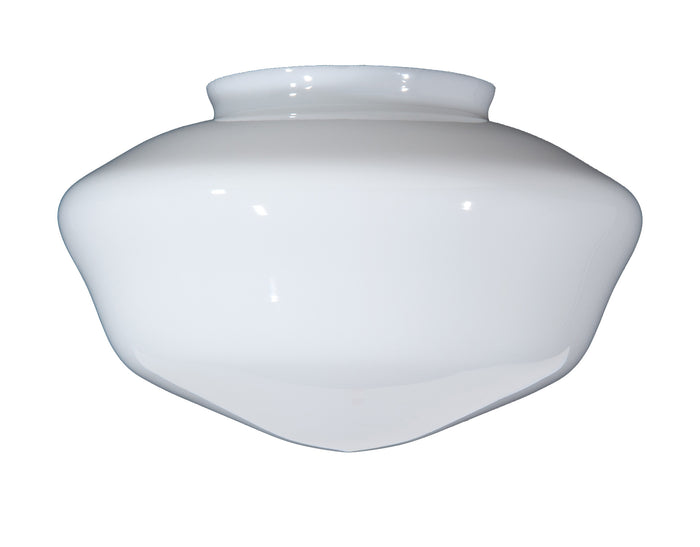 12" Opal Schoolhouse Shade, 6 inch lip fitter
