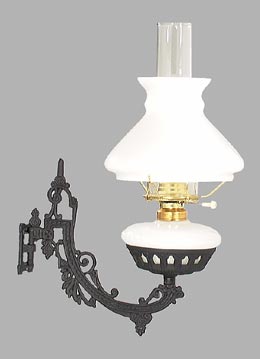 13 Inch Iron Wall Bracket with Opal Shade