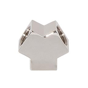 13/16 Inch High Y Angle Geometric Style Polished Nickel Finish Brass Lamp Arm Back, 1/8F All Sides