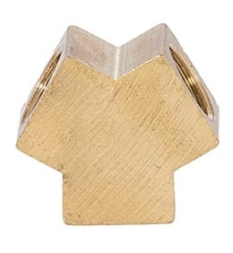 13/16 Inch High Y Angle Geometric Style Unfinished Brass Lamp Armback, 1/8F All Sides