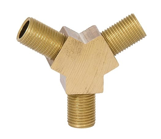 13/16 Inch High Y Angle Geometric Style Unfinished Brass Lamp Armback, 1/8F All Sides