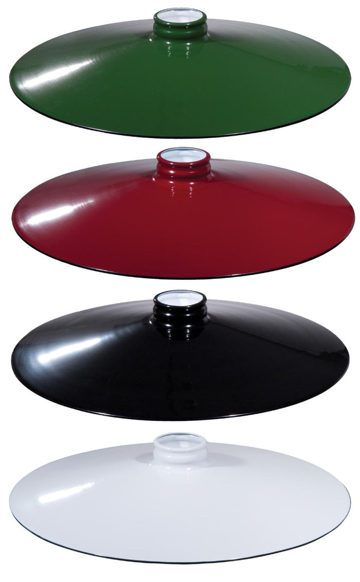 14" Flat, Industrial Style Metal Pendant Light Shades, 2-1/4" Lip Fitter