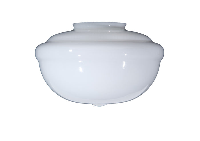 14" Opal Schoolhouse Shade, 6 inch lip fitter