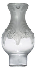 2 1/2" Fitter, 8-1/4" Tall Princess Feather Frosted & Clear Chimney