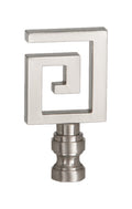Greek Key Lamp Finial, Nickel Finish