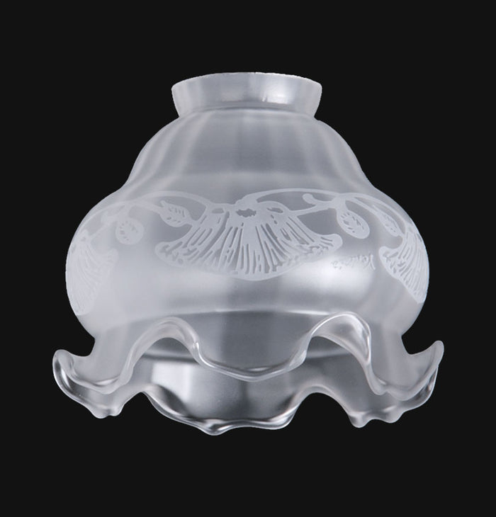 2 1/4" Fitter, Art Nouveau Etched Fixture Shade, 4-5/8 inch tall