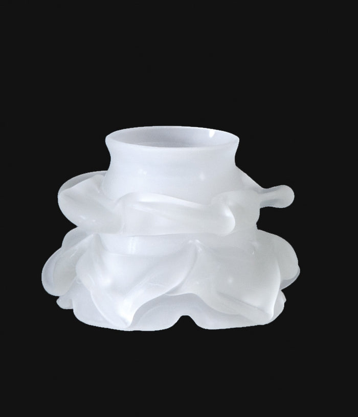 2 1/4" Fitter, Etched Rose Petal Short Fixture Shade, 2-3/4 inch tall