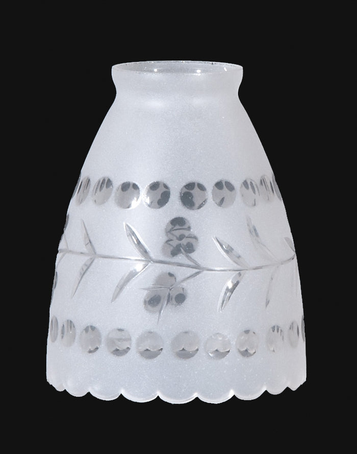 2 1/4" Fitter, Hand Engraved Bell Flower Fixture Shade, 5 inch tall