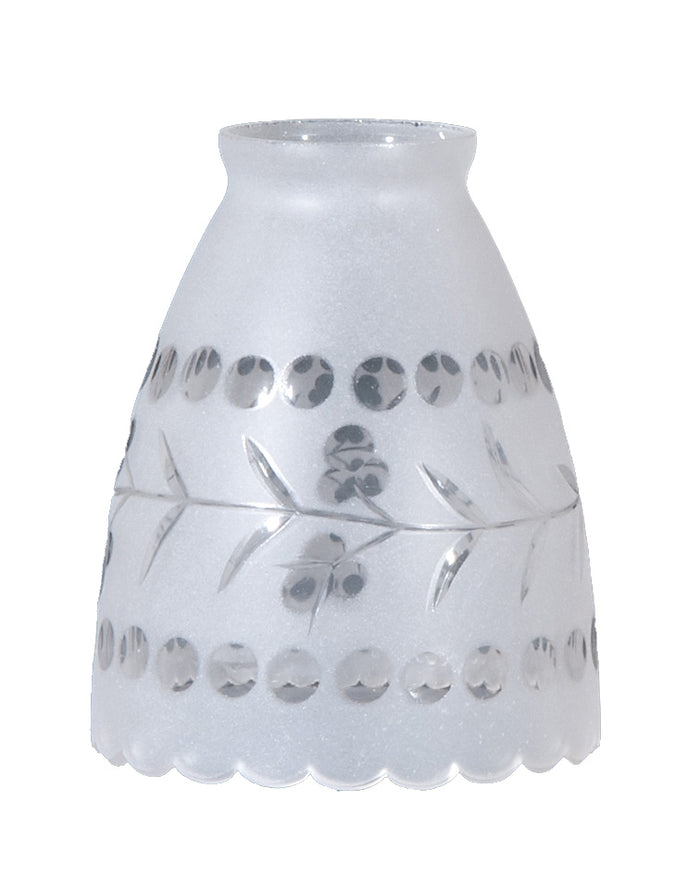 2 1/4" Fitter, Hand Engraved Bell Flower Fixture Shade, 5 inch tall