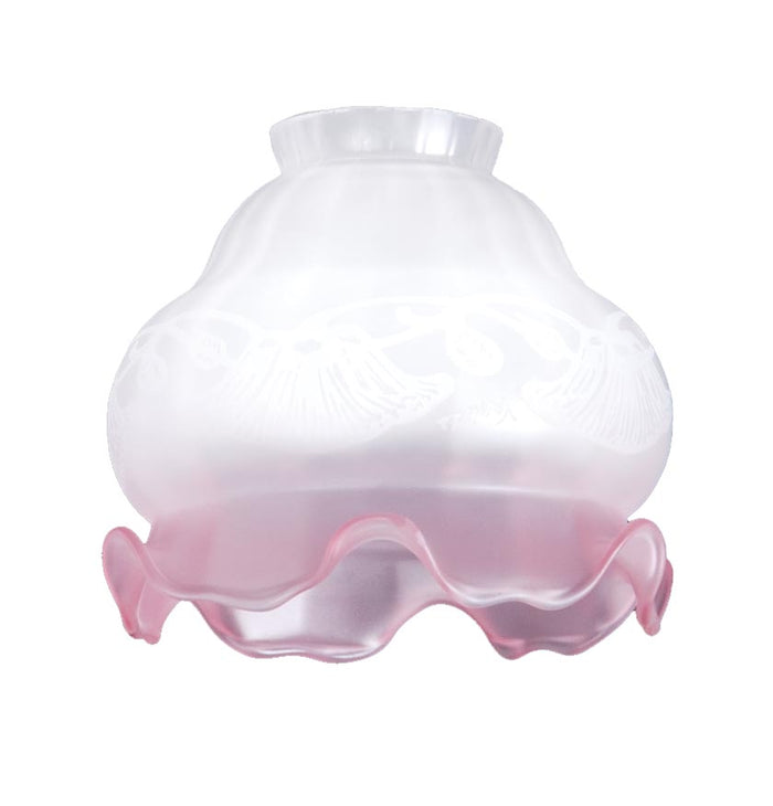 2 1/4" Fitter, Ruby Tint Art Nouveau Etched Fixture Shade, 4-5/8 inch tall (08493R)