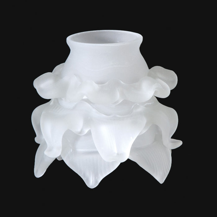 2 1/4" Fitter, Satin Etched Rose Petal Fixture Shade, 4 inch tall
