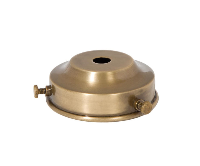 2-1/4 Inch Fitter Antique Brass Finish Spun Brass Lamp Shade Holder, 7/8 Inch Tall