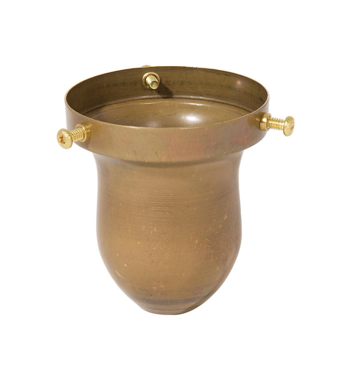 2-1/4 Inch  Fitter Bell Shaped Unfinished Brass Shade Holder
