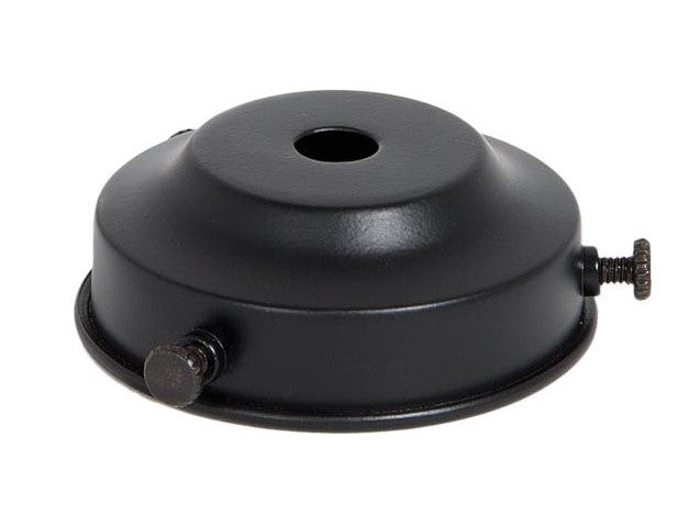 2-1/4 Inch Fitter Satin Black Finish Spun Brass Lamp Shade Holder, 7/8 Inch Tall