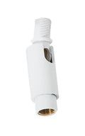 2-1/4 Inch Tall Glossy White Finish Adjustable Swivel, 1/8M x 1/8F