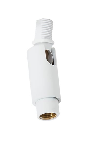 2-1/4 Inch Tall Glossy White Finish Adjustable Swivel, 1/8M x 1/8F