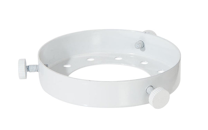 2-3/4 Inch Fitter Glossy White Finish Stamped Steel Lamp Shade Holder with Set Screws and Vent Holes