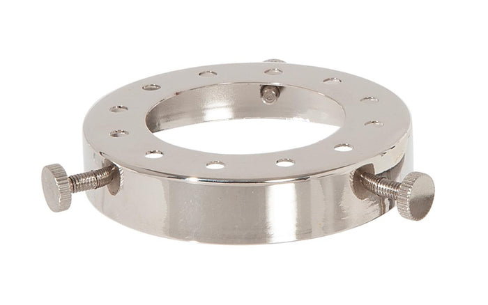 2-3/4 Inch Fitter Polished Nickel Finish Stamped Steel Lamp Shade Holder with Set Screws and Vent Holes