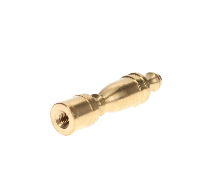 2-3/8" Tall Brass Finial, Polished & Lacquered or Unfinished, 1/4-27F Tap (10952)