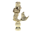 2-7/8" Tall Mermaid Design Solid Brass Finial 1/4-27F Tap (11262)