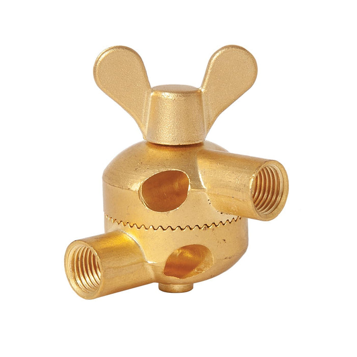 2-9/16" Tall 4-Piece Die Cast Brass Swivel With External Cord Channels, 1/4F x 1/4F, Unfinished