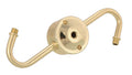 2-Arm Lamp Cluster, Brass Plated Steel, Unwired