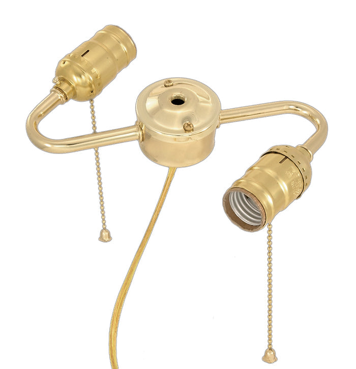 2-Arm Lamp Cluster w/Pull Chain Sockets - Wired
