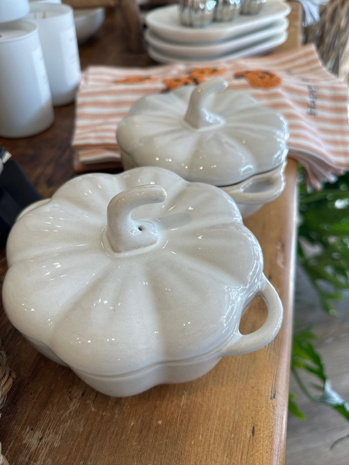 2 Cup Stoneware Pumpkin Baker w/ Handles