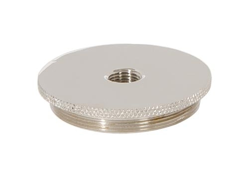 2 Inch Diameter Polished Nickel Finish Brass Threaded Cluster Body Cap, 1/8F Center Hole