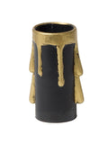 2 Inch Tall Black Color Plastic Candelabra Size Candle Cover with Gold Drips