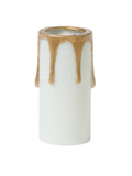 2 Inch Tall White Color Plastic Candelabra Candle Cover with Gold Drips