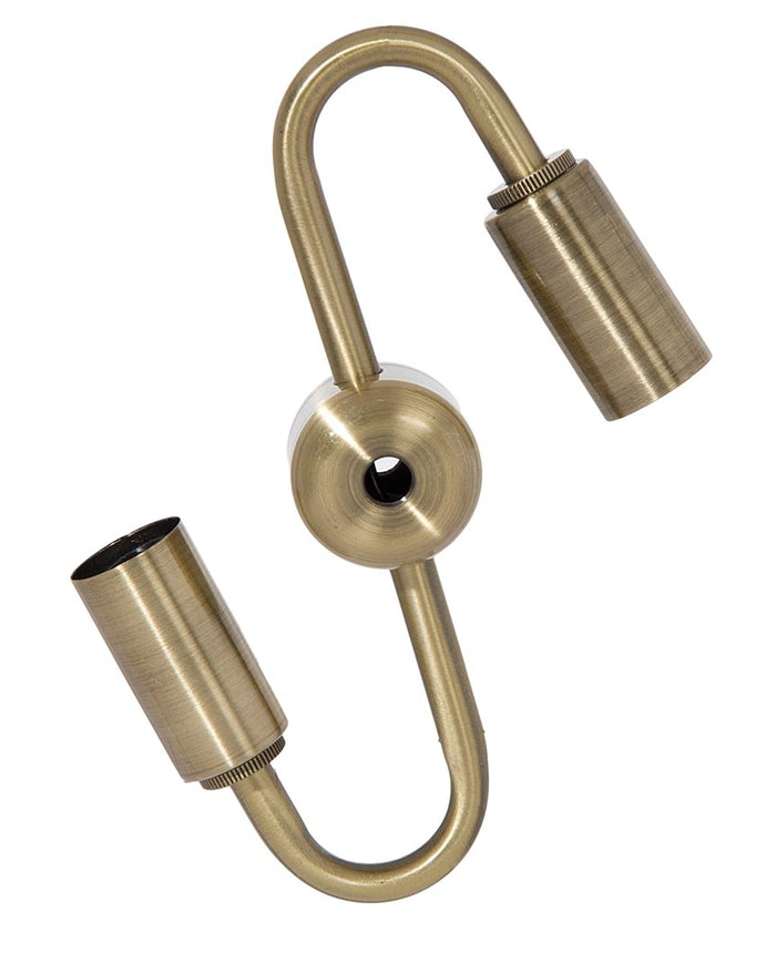 2 Light Cluster Body with Candelabra Sockets, Antique Brass Finish