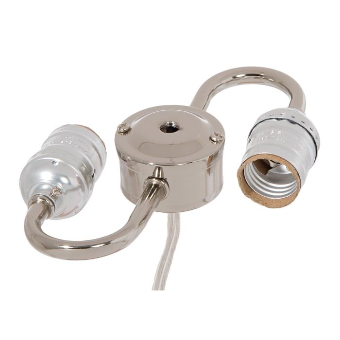 2 Light Cluster Body with E-26 Base Keyless Sockets, Satin Nickel Finish