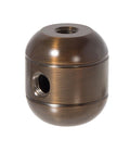 2-Piece Large Antique Bronze Finish Turned Brass Cluster Body - Choice of Side Holes, Tap 1/8F