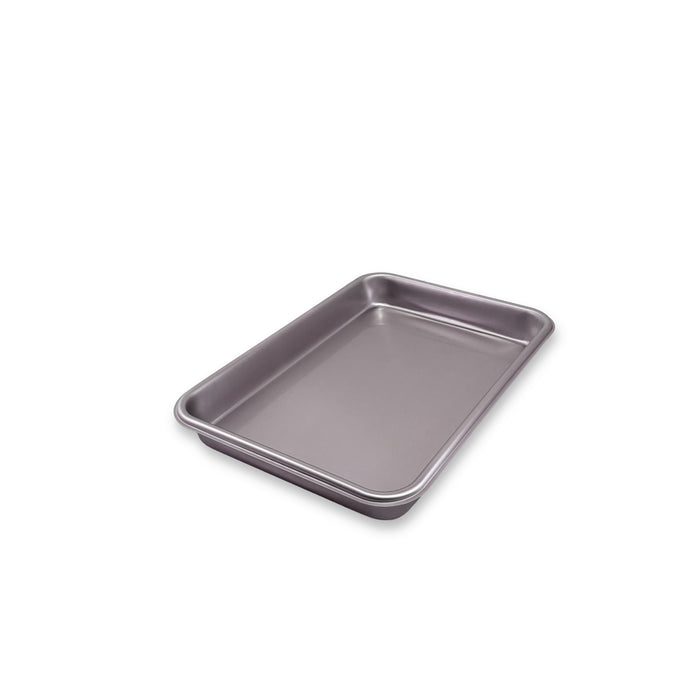 Rectangular baking tray on a white background