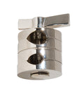 2" Tall Die Cast Brass 7-Piece Slide Clutch Lamp Swivel, 1/8 IP X 1/4 IP Slip, Polished Nickel