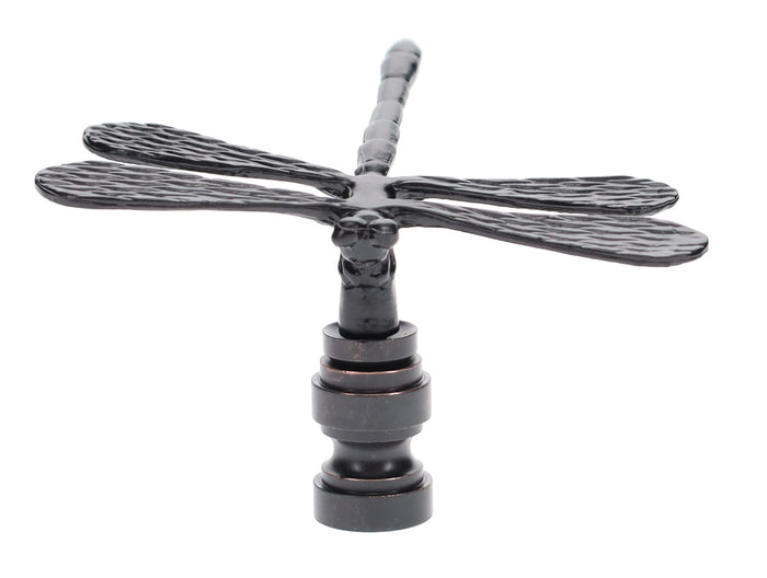 2" Tall Dragonfly Design Cast Metal Finial Bronze Finish 1/4-27F Tap (11241B)