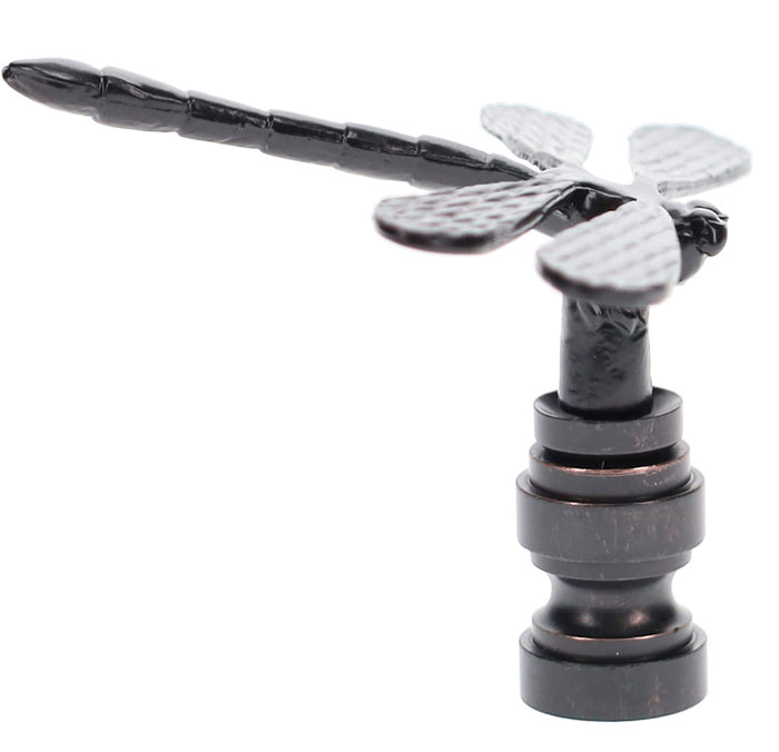 2" Tall Dragonfly Design Cast Metal Finial Bronze Finish 1/4-27F Tap (11241B)