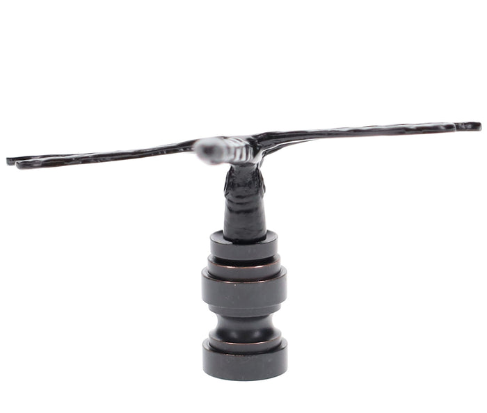 2" Tall Dragonfly Design Cast Metal Finial Bronze Finish 1/4-27F Tap (11241B)
