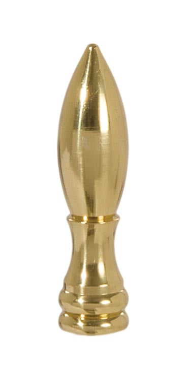 2" Teardrop Lamp Finial Tapped 1/4-27 Brass (10964)