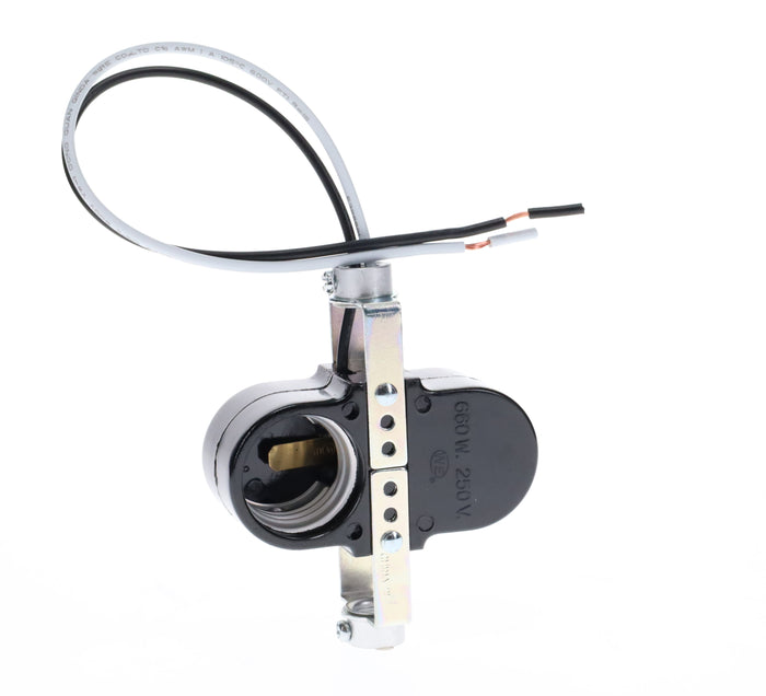 3-1/2" Tall Double Edison Base Socket (E26), 8" Leads, 1/8IP (47701)