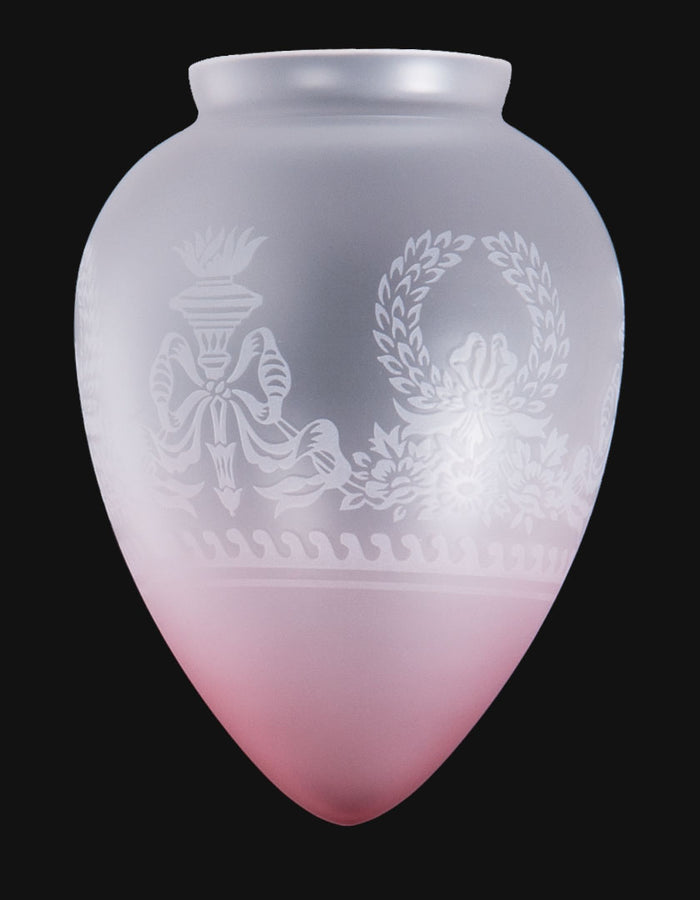 3 1/4" Fitter, Bulb Shaped Cranberry Tint Pendant Shade, 7-1/2 inch tall