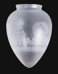 3 1/4" Fitter, Bulb Shaped Satin Etched Pendant Shade, 7-1/2 inch tall