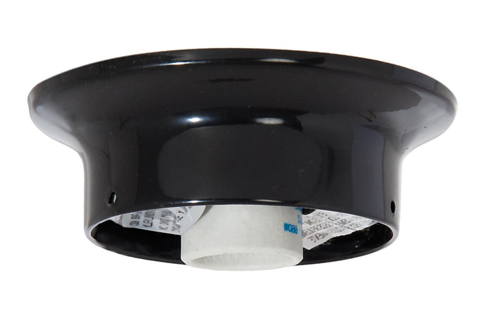 3-1/4" Fitter Glossy Black Finish Fixture Holder, Hardware & High Heat Porcelain Socket