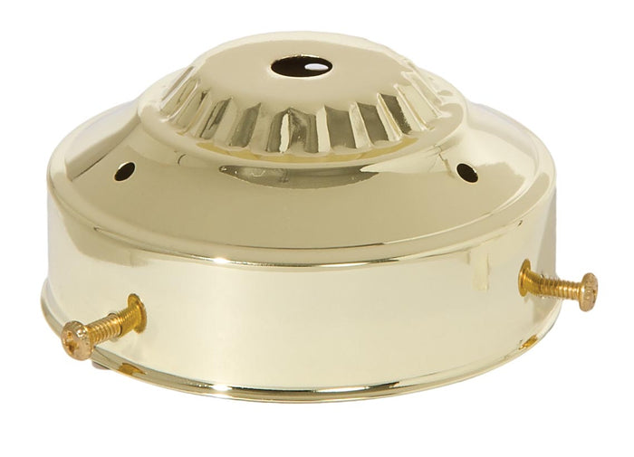 3-1/4" Fitter Steel Shade Holder, 1/8 IP Slip, Brass Plated Finish