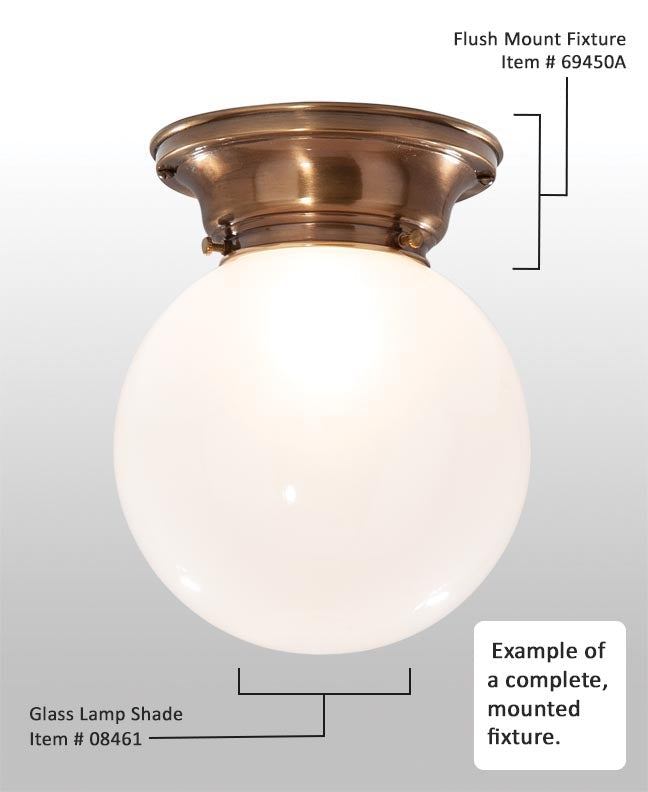 3-1/4 Inch Fitter Wired Antique Brass Flush Mount Fixture