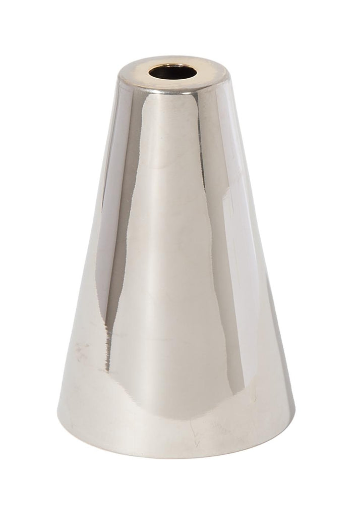 3-3/8 Inch Tall Polished Nickel Finish Brass Cone Lighting Socket Cup, 1/8IP