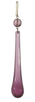 3" Amethyst Teardrop w/Bead, ~4-3/8" overall length