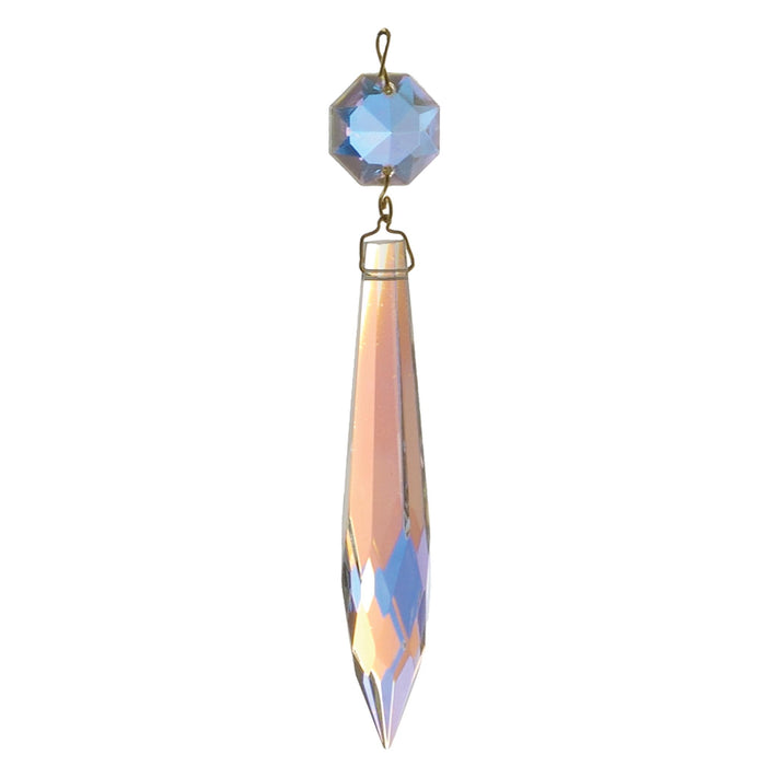 3" Aurora Borealis U-Drop Prism, ~4-1/4" overall length (55034A)